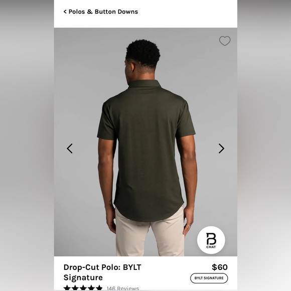 Mens BYLT Designer Polo - Drop Cut - Picture 4 of 6